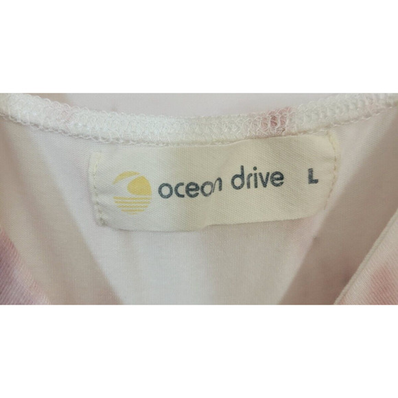 Ocean Drive Pink Tie Dye V-Neck Beach Summer Bodice Tank Dress Womens Size Large - Picture 3 of 10